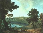 Richard  Wilson Lake Albano and Castel Gandolfo Spain oil painting artist